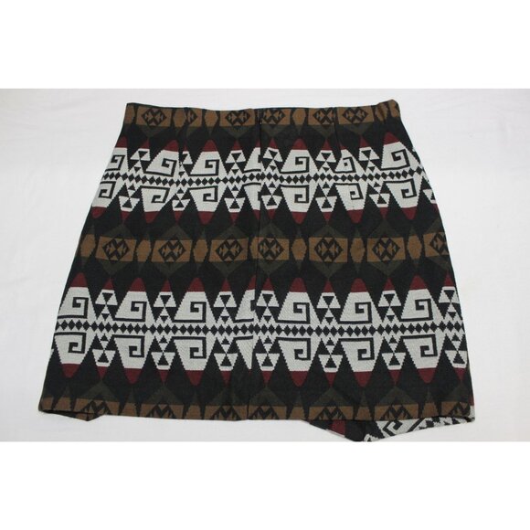 Zara women's Aztec print‎ faux wrap front mini tulip skirt M - Picture 5 of 12
